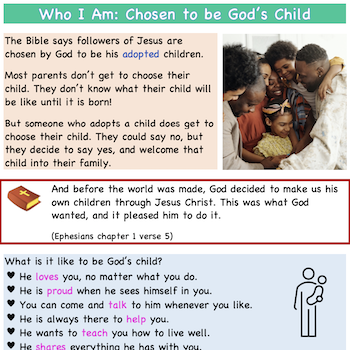 Thumbnail image for Who I Am (identity in Christ) free downloadable Bible study worksheets