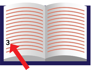 Image of open Bible with arrow pointing to chapter 3