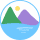 Round Valley of Springs logo showing a lake with hills in the background and a round yellow sun in the sky