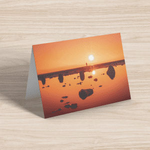 Sunset beach greeting card